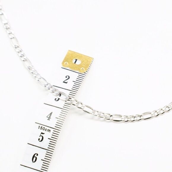 14k White Gold Figaro Chain. 20 inches - Picture 9 of 11